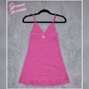 Victoria's Secret VTG Floral Lace Pink Lingerie Slip Dress Size XXS